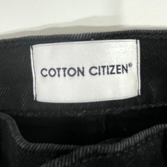 COTTON CITIZEN Black‎ Fly Raw Hem Center Seam Crop Flare Stretch Jeans Size 26 - Picture 5 of 16